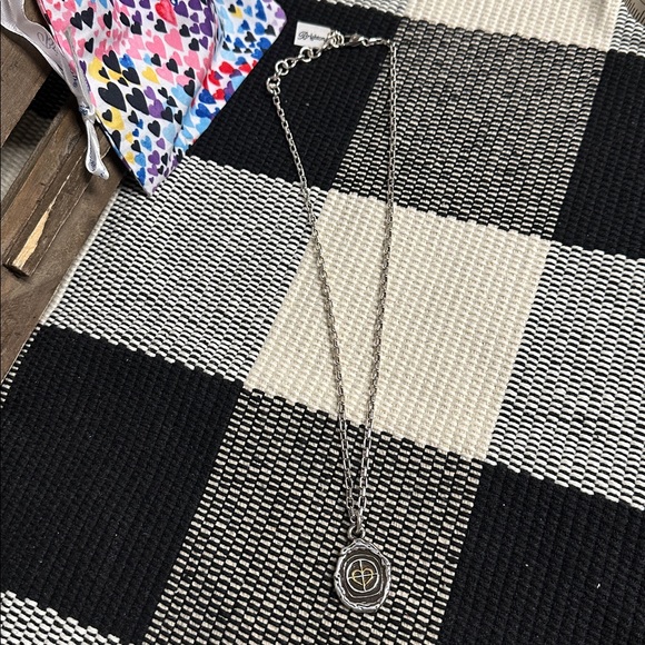 Brighton nwt Ferrera Virtue Oak Tree heart reversible pendant silver necklace - Picture 6 of 6